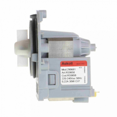 Помпа 30W, Askoll, без улитки, на 3 винтах, клеммы сзади раздельно, 220V